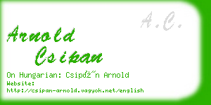 arnold csipan business card